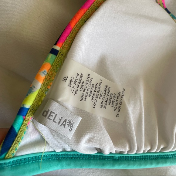 Delia’s Bright Patterned Triangle Bikini Top - Picture 5 of 5